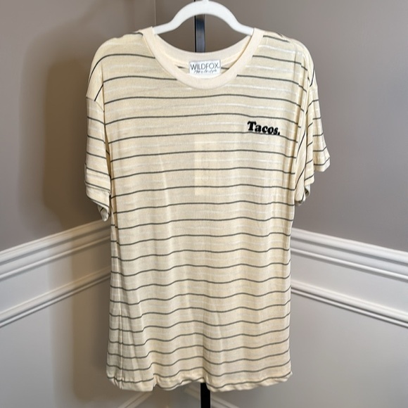 Wildfox striped tacos t-shirt size large - Picture 5 of 7